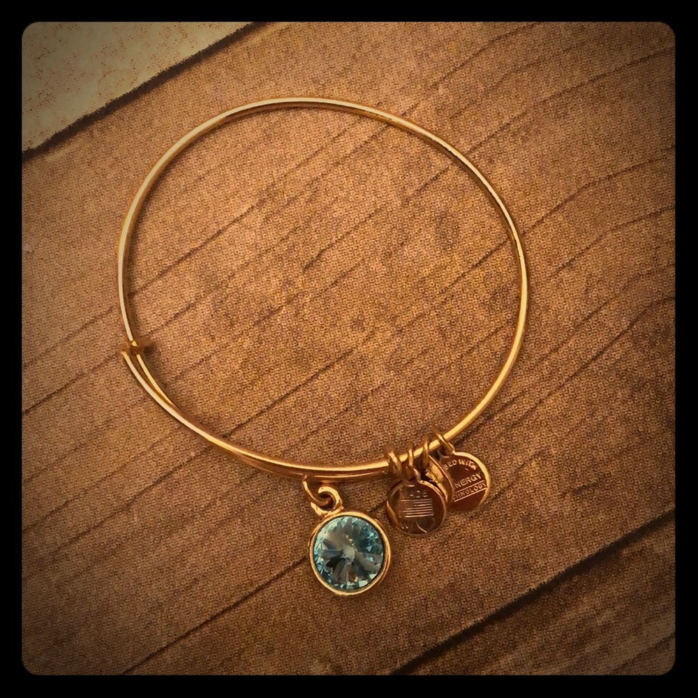 EUC Alex and Ani March birthstone bangle